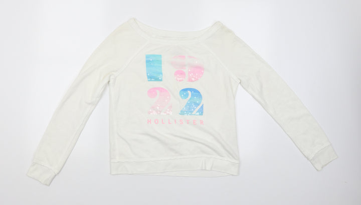 Hollister Womens White Pullover Jumper Size S