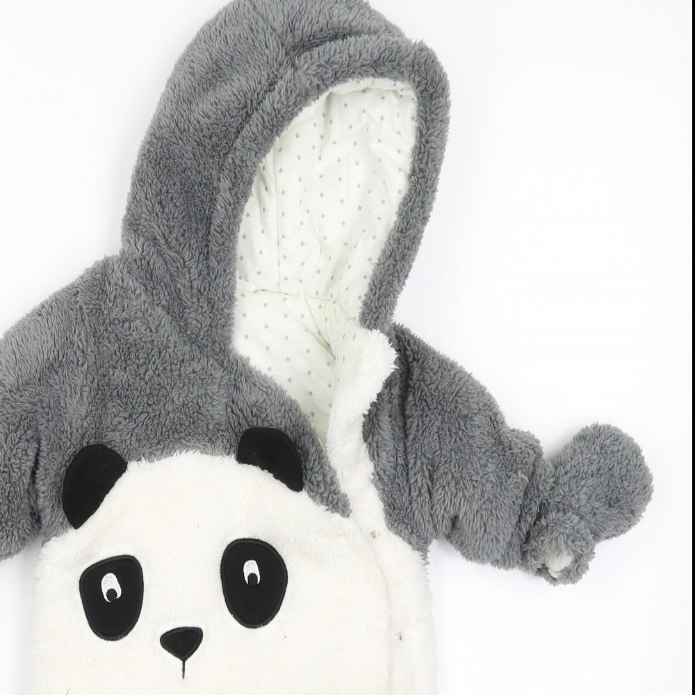 NEXT Baby Grey   Babygrow One-Piece Size 0-3 Months  - Panda