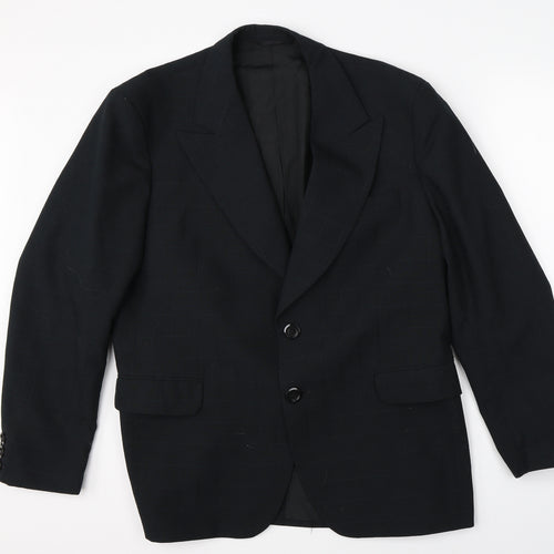 Odevni Prumysl Mens Black Check  Jacket Suit Jacket Size 44