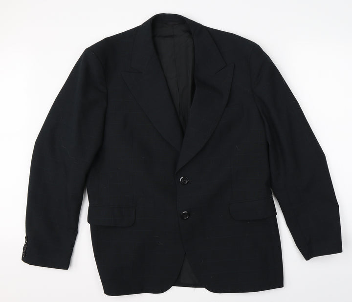 Odevni Prumysl Mens Black Check  Jacket Suit Jacket Size 44