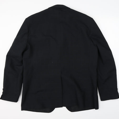 Odevni Prumysl Mens Black Check  Jacket Suit Jacket Size 44