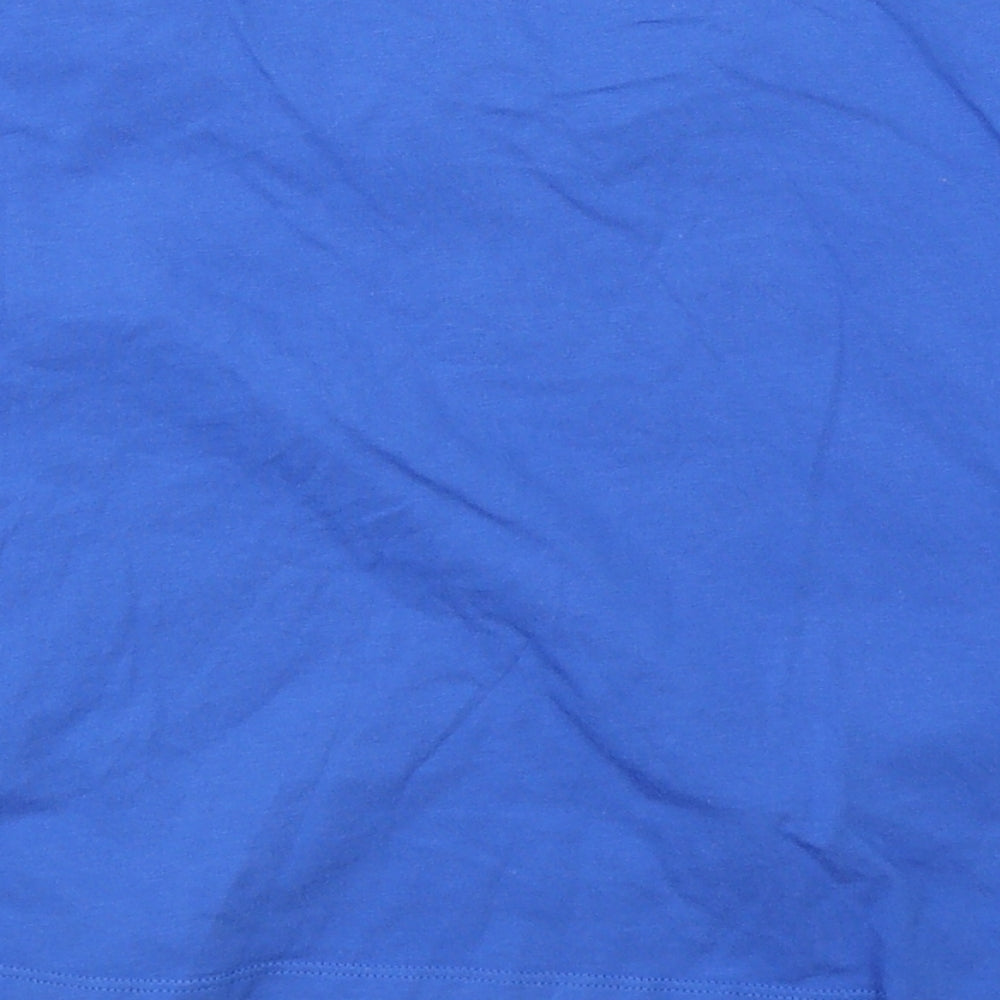 Marks & Spencer Girls Blue Floral  Cropped T-Shirt Size 10-11 Years
