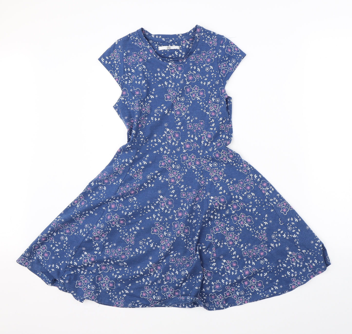 Marks & Spencer Girls Blue Floral  Shift  Size 10-11 Years
