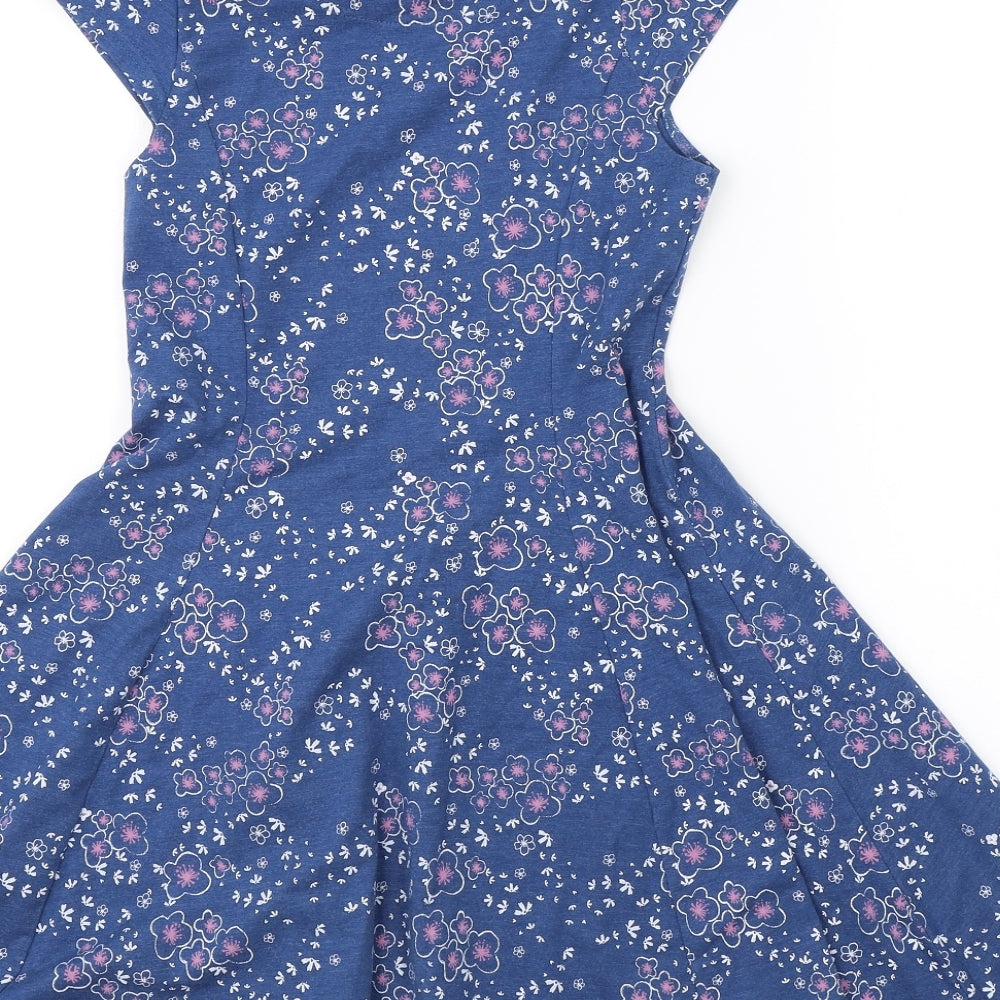 Marks & Spencer Girls Blue Floral  Shift  Size 10-11 Years