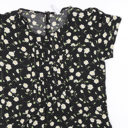 Debenhams Womens Black Floral  Shift  Size 14