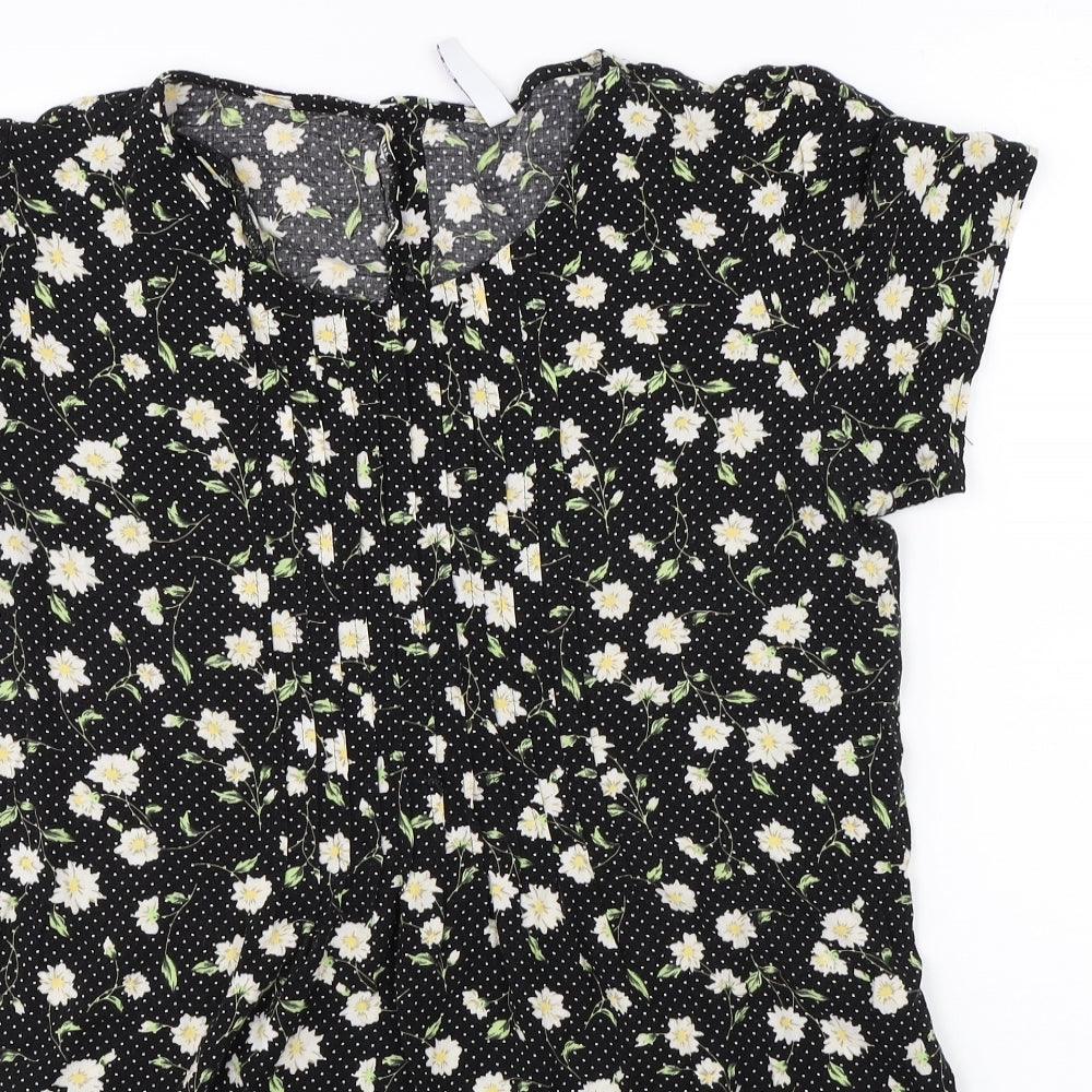 Debenhams Womens Black Floral  Shift  Size 14
