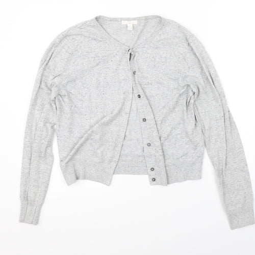H&M Womens Grey   Cardigan Jumper Size M