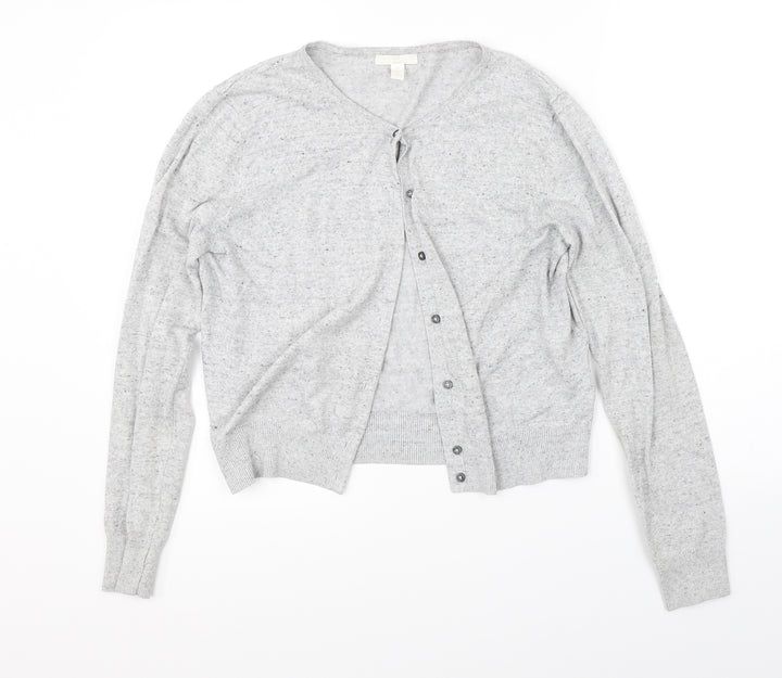 H&M Womens Grey Cardigan Jumper Size M