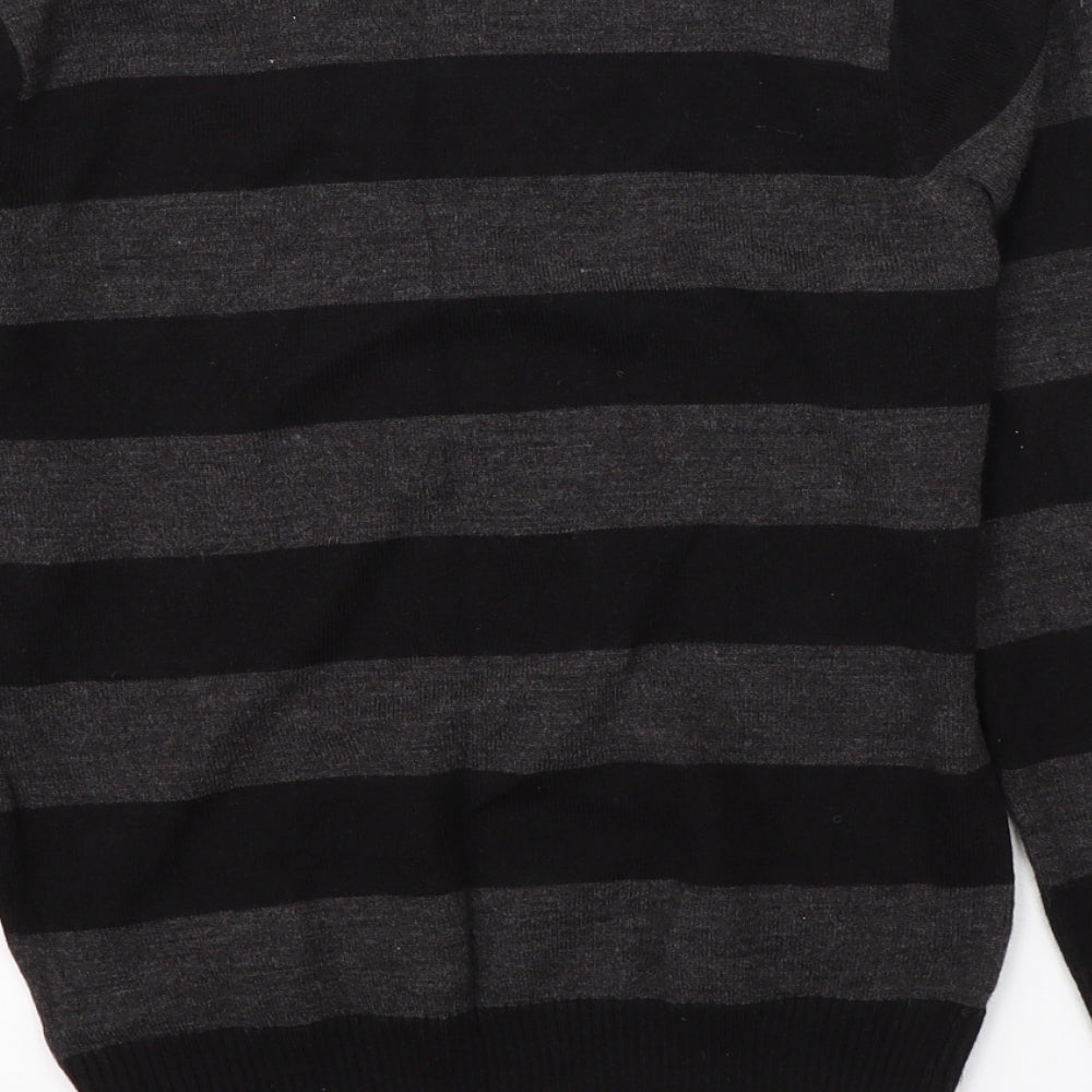 Marks & Spencer Girls Black Striped  Pullover Jumper Size 11-12 Years