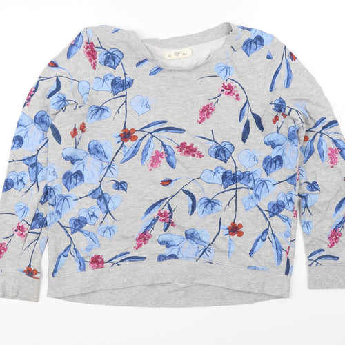 L.O.G.G Womens Grey Floral  Pullover Jumper Size L