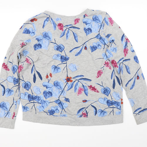 L.O.G.G Womens Grey Floral  Pullover Jumper Size L