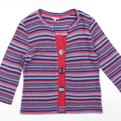 Marks & Spencer Womens Purple Striped  Pullover Jumper Size M