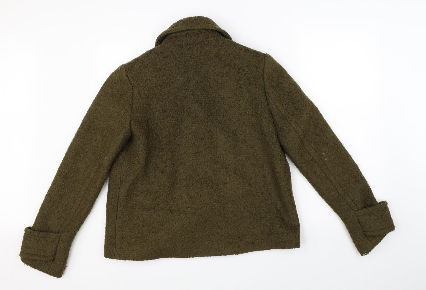 H&M Womens Green   Overcoat Coat Size 6