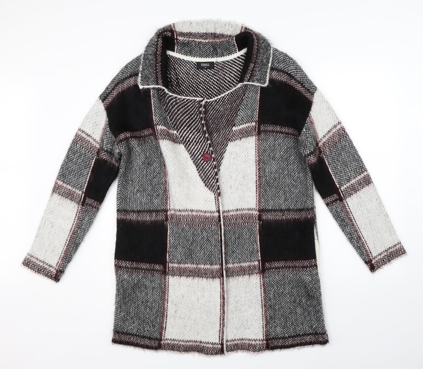 Klass Womens Multicoloured Check  Overcoat Coat Size M