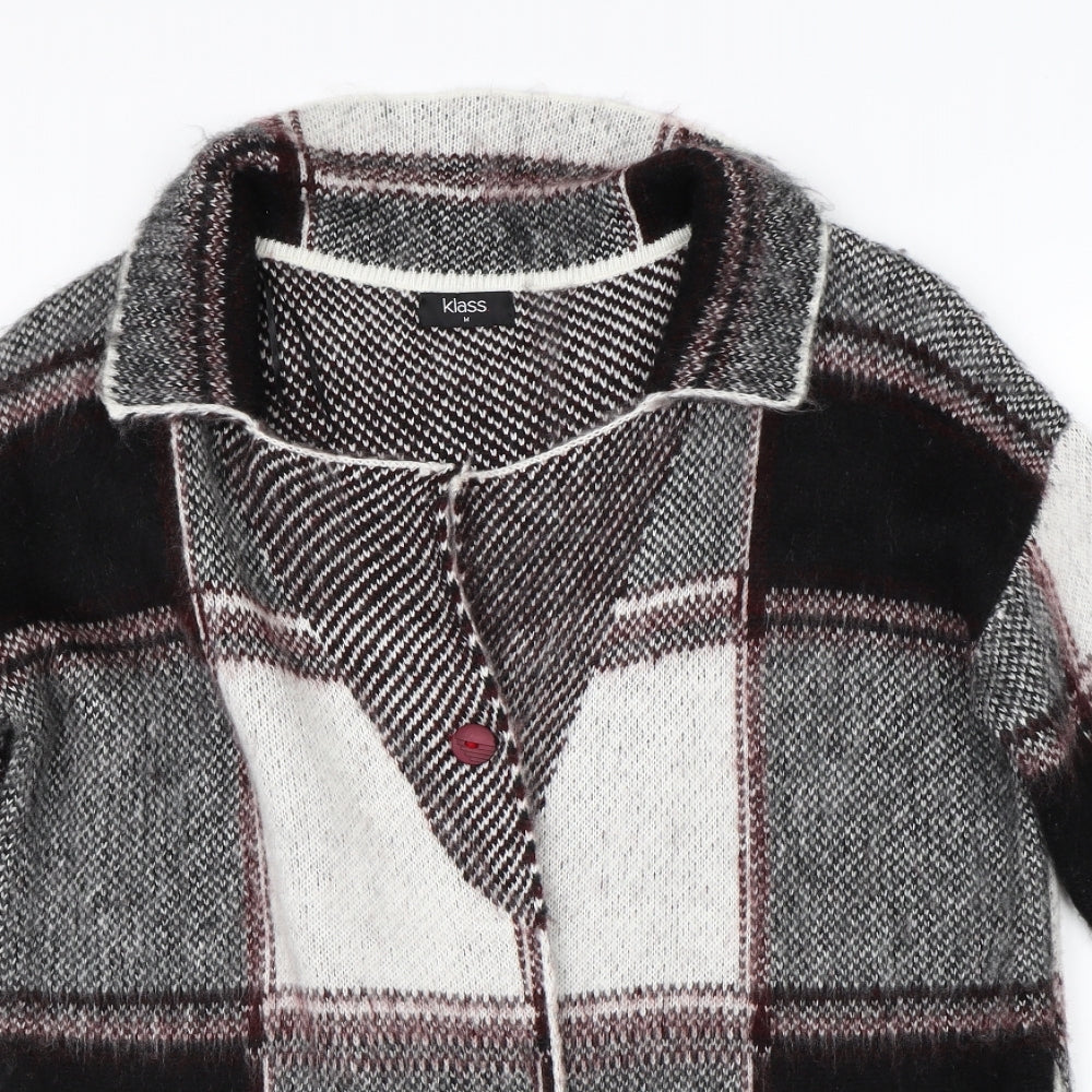 Klass Womens Multicoloured Check  Overcoat Coat Size M