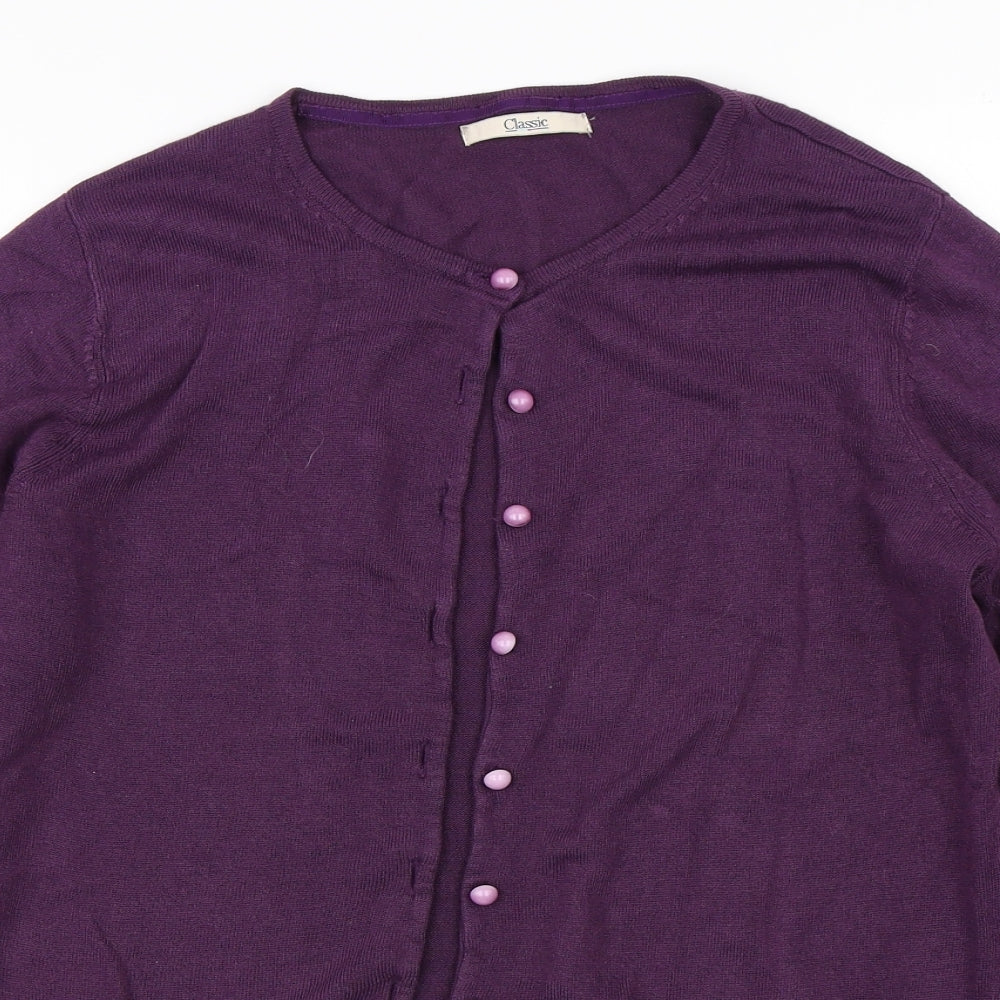 Marks & Spencer Womens Purple   Cardigan Jumper Size 14