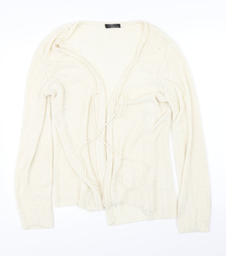 BM Womens Beige Cardigan Jumper Size M
