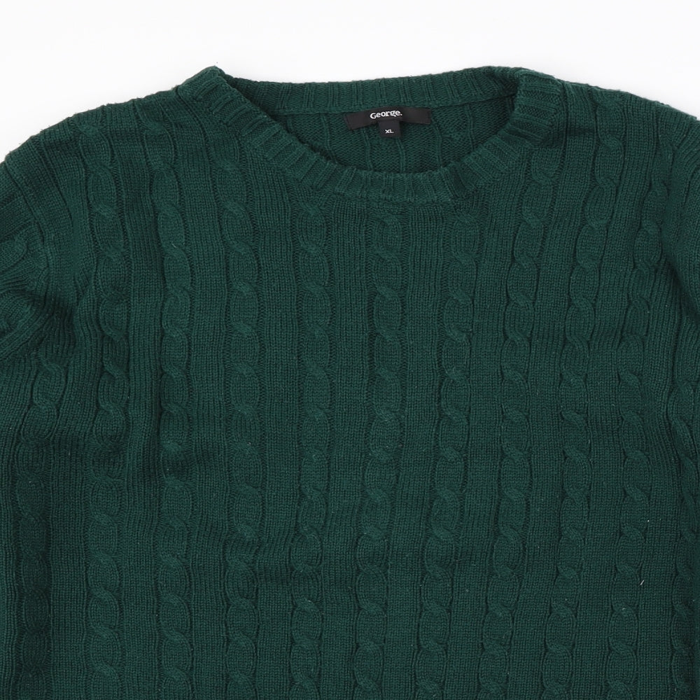 George Mens Green  Knit Pullover Jumper Size XL