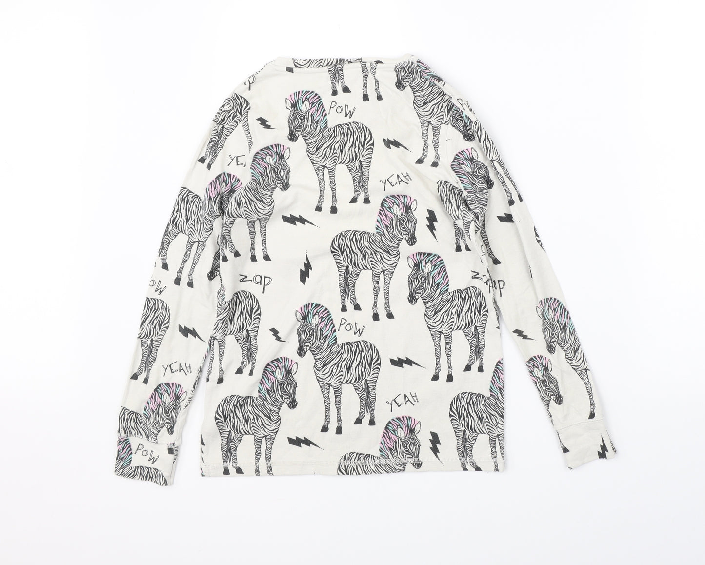 NEXT Girls White    Pyjama Top Size 12 Years  - zebra