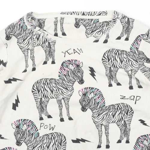 NEXT Girls White    Pyjama Top Size 12 Years  - zebra
