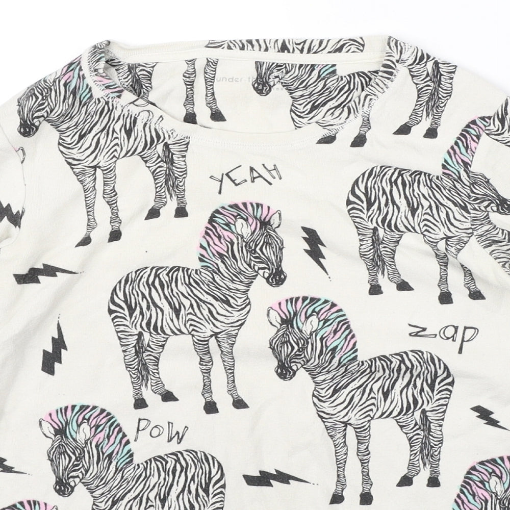 NEXT Girls White    Pyjama Top Size 12 Years  - zebra