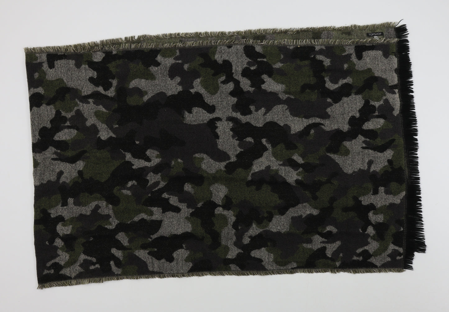 Topshop Womens Green Camouflage   Scarf