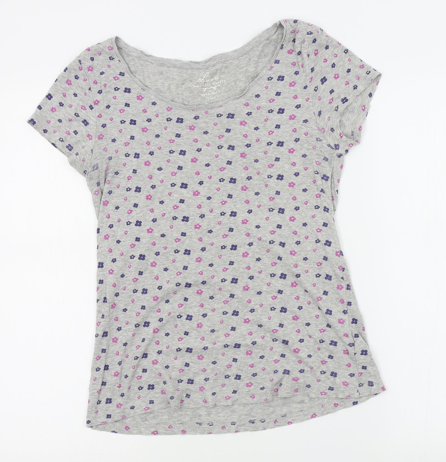 Peacocks Womens Grey Floral   Nightshirt Size 14