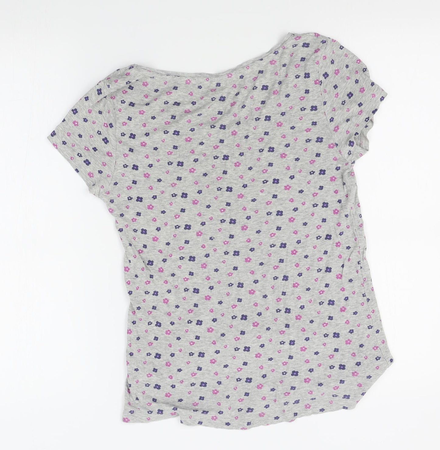 Peacocks Womens Grey Floral   Nightshirt Size 14
