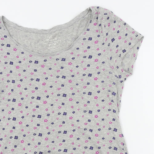 Peacocks Womens Grey Floral   Nightshirt Size 14