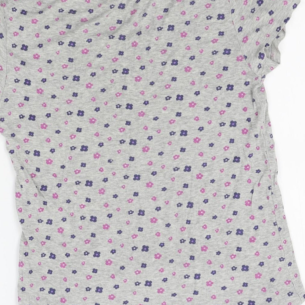 Peacocks Womens Grey Floral   Nightshirt Size 14