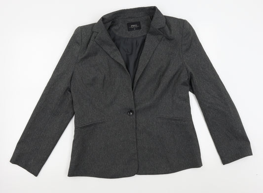 Front view of Papaya women’s grey jacket blazer, size UK 14