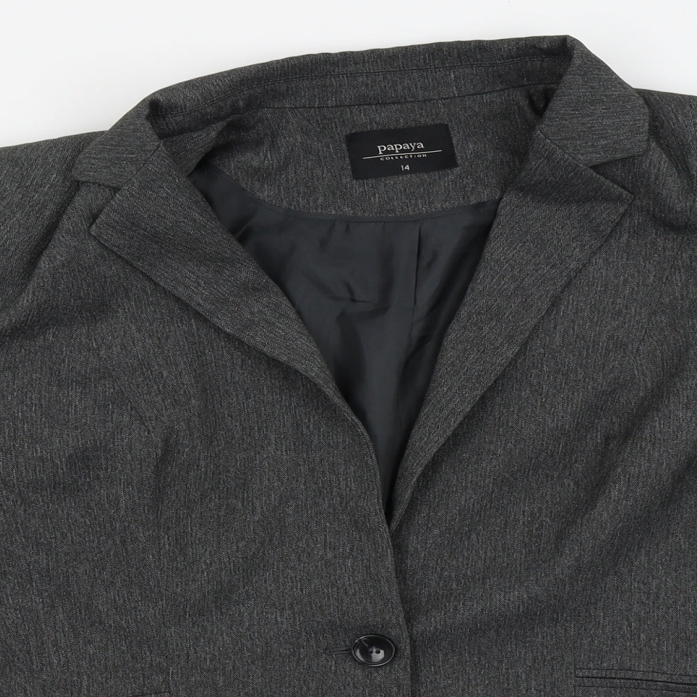 Papaya Womens Grey   Jacket Blazer Size 14