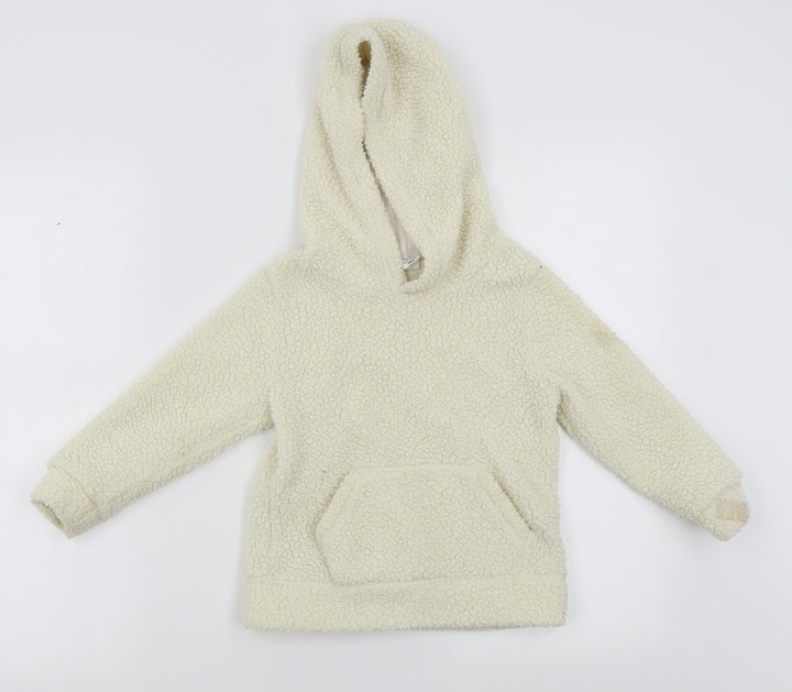 Gap Girls White Pullover Hoodie Size 5 Years