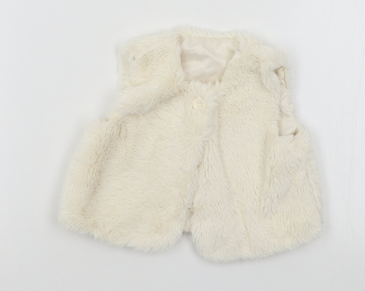 George Girls White   Gilet Waistcoat Size 6-9 Months