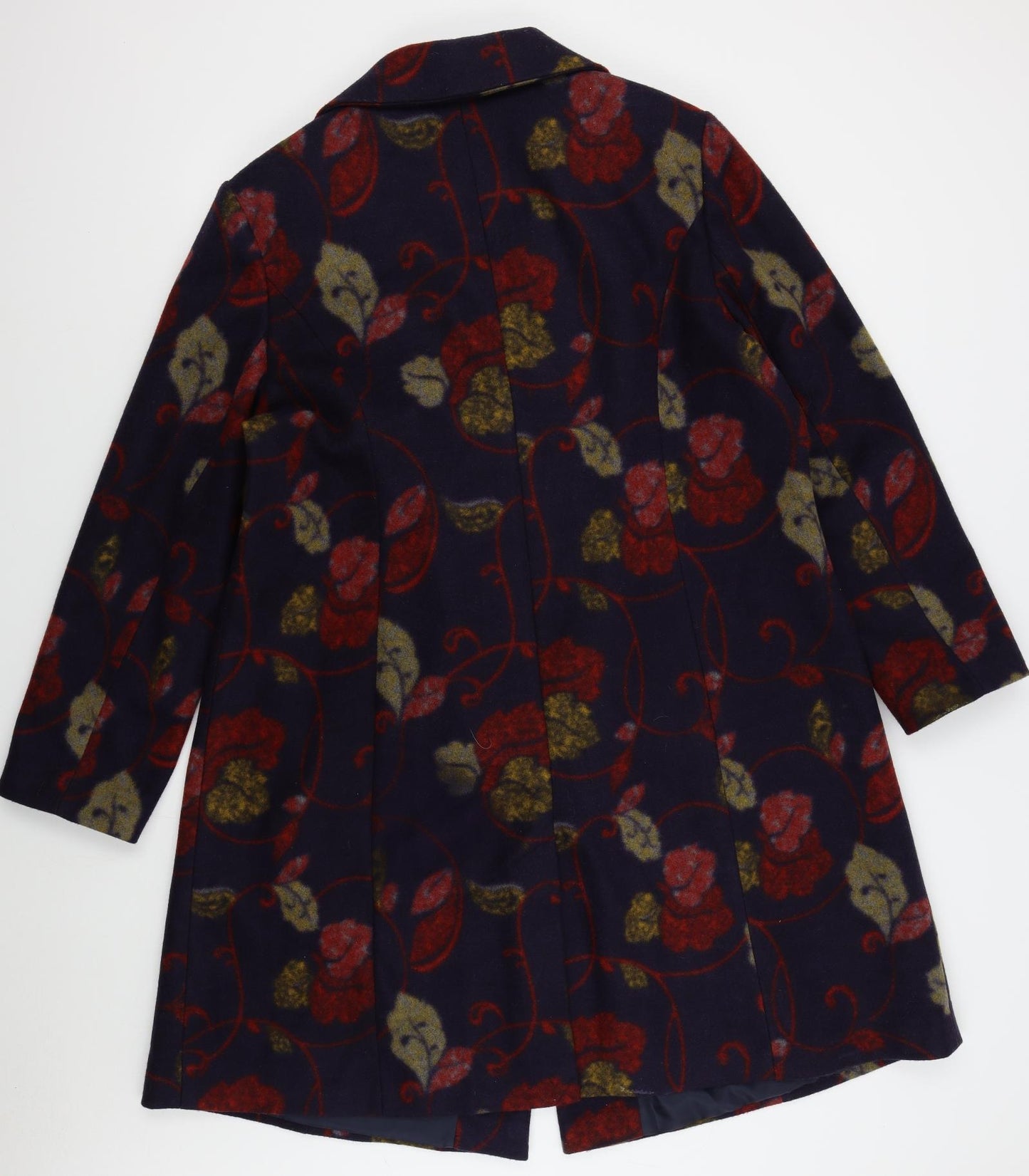 Bonmarche Womens Black Floral  Overcoat Coat Size 22