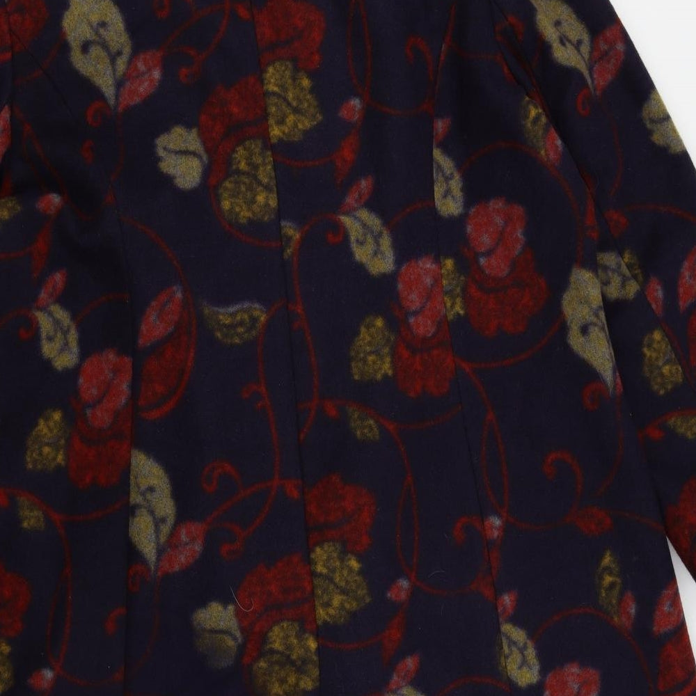 Bonmarche Womens Black Floral  Overcoat Coat Size 22