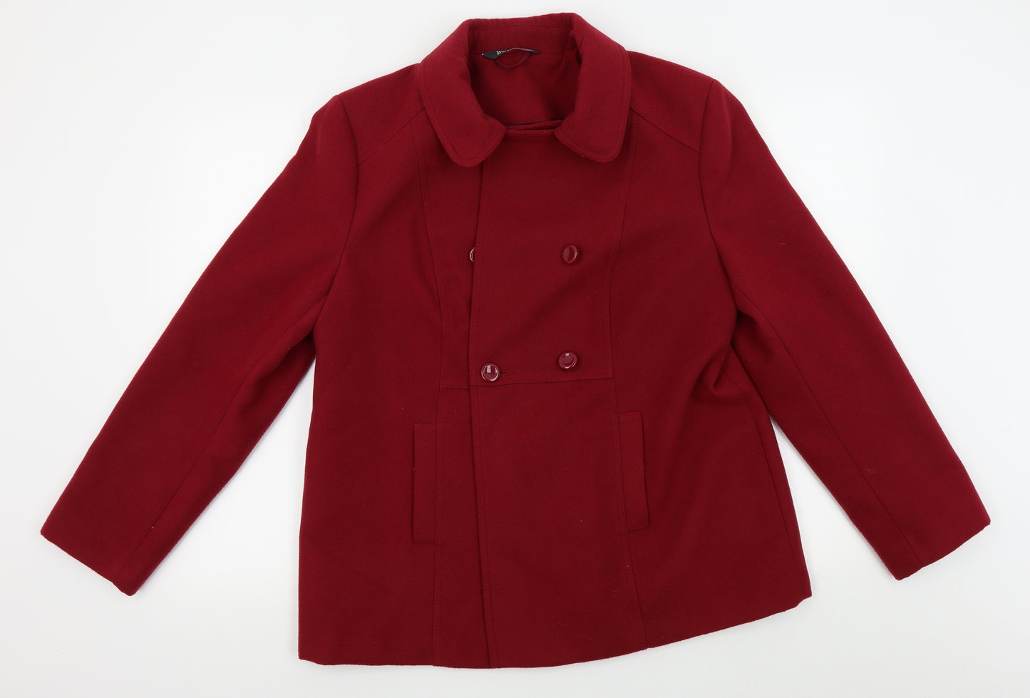 bonmarche Womens Red   Pea Coat Coat Size 14