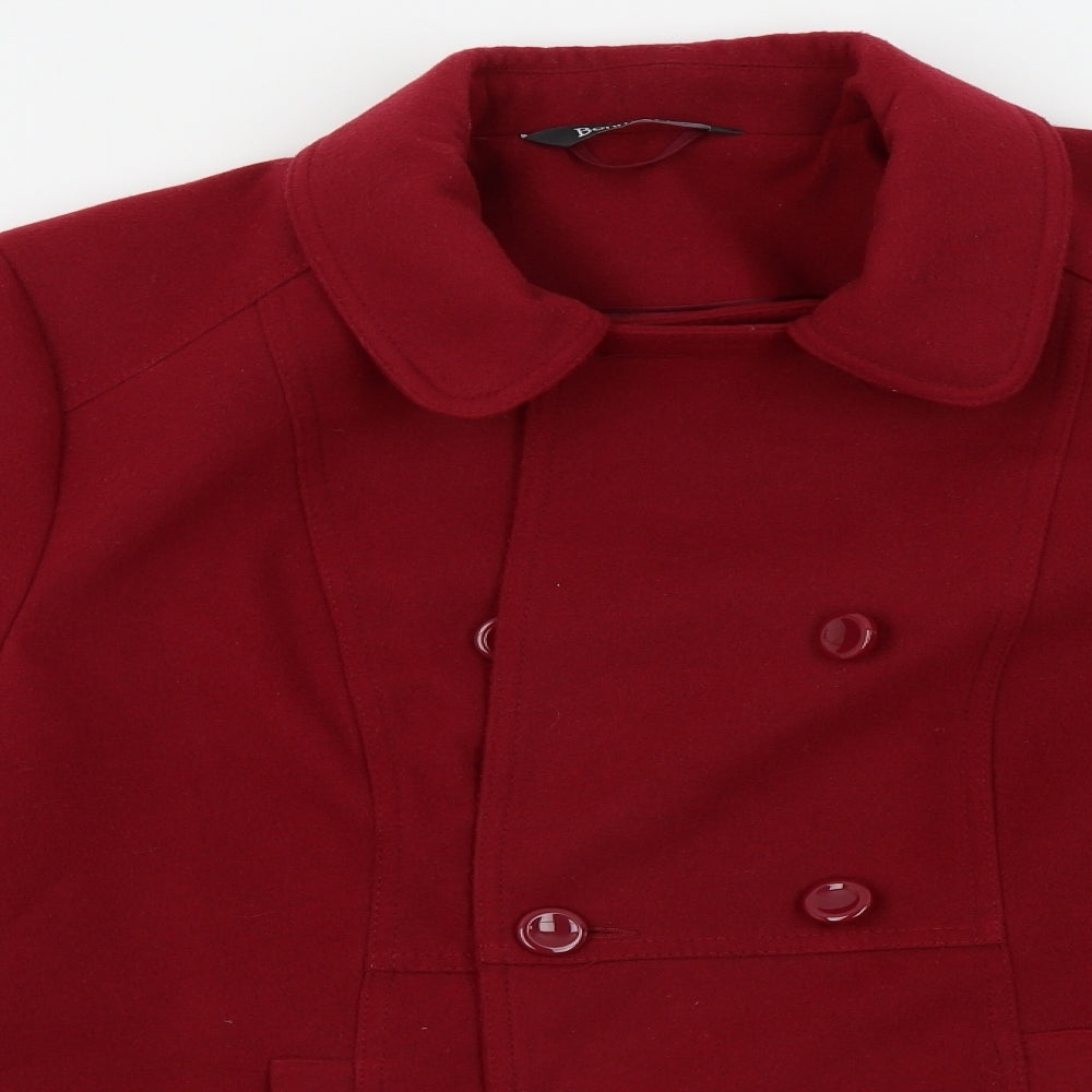 bonmarche Womens Red   Pea Coat Coat Size 14