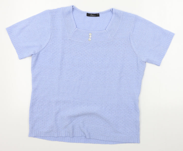BM Womens Blue Pullover Jumper Size M