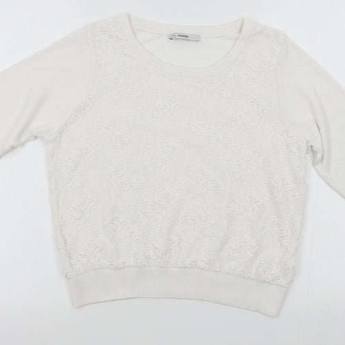 George Womens White   Pullover Jumper Size S