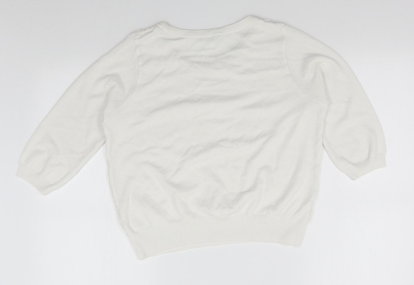George Womens White   Pullover Jumper Size S