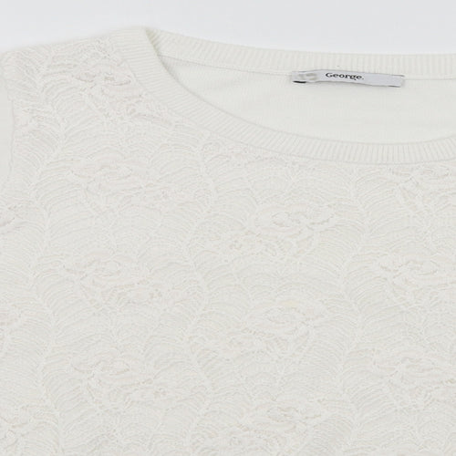 George Womens White   Pullover Jumper Size S