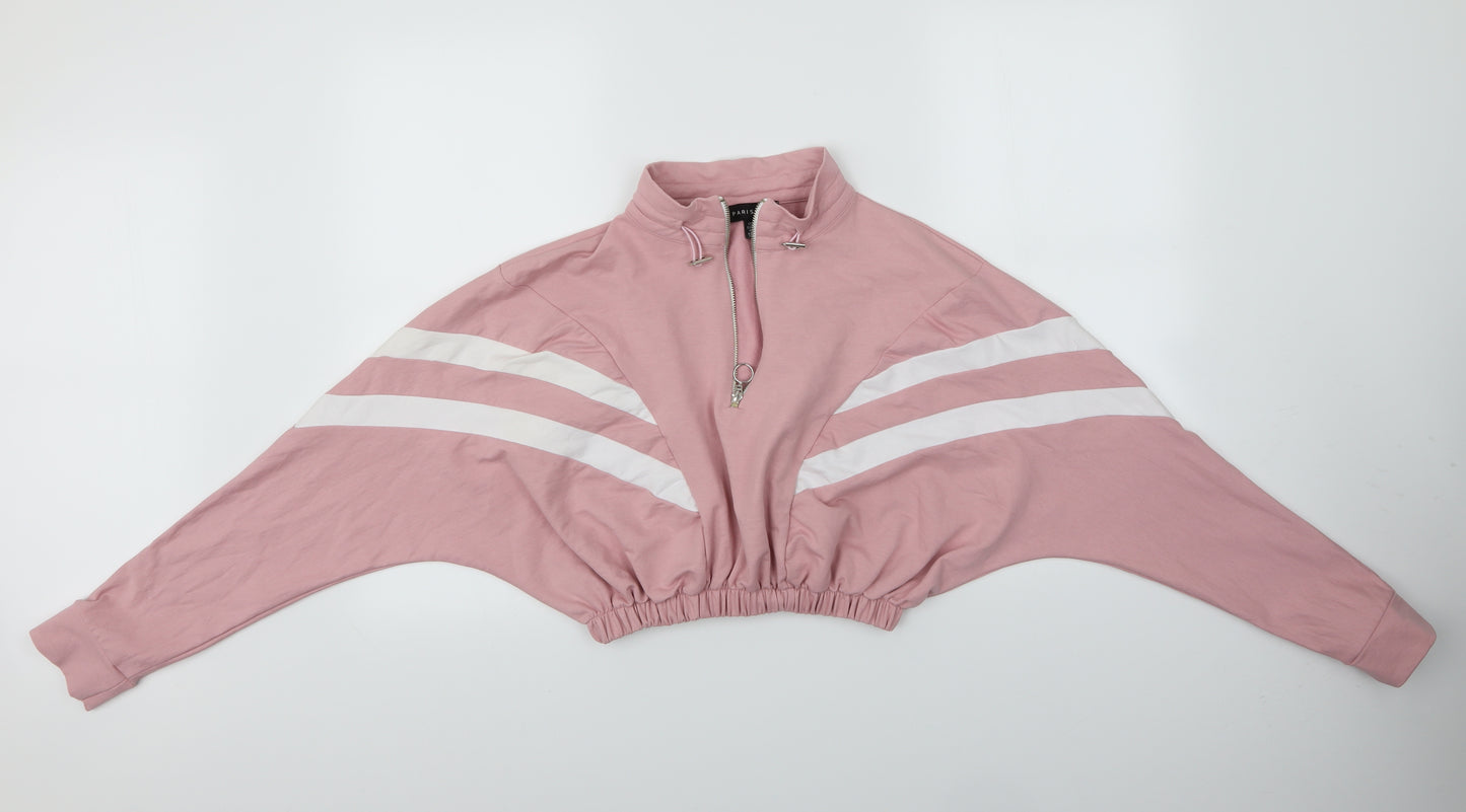 Parisian  Womens Pink   Pullover Sweatshirt Size 12  - Cropped