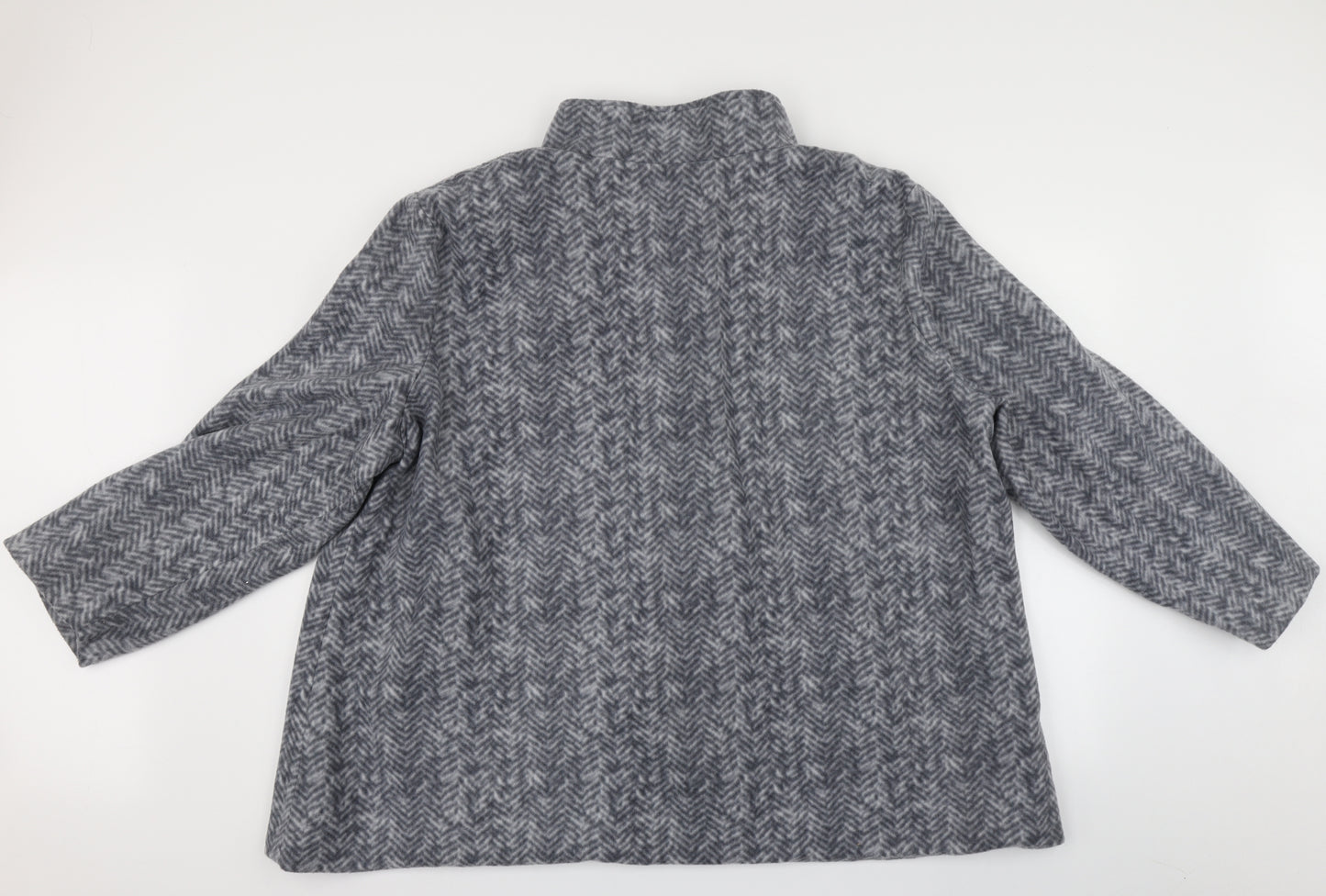 ann de lancay Womens Grey Striped  Jacket Coat Size 2XL