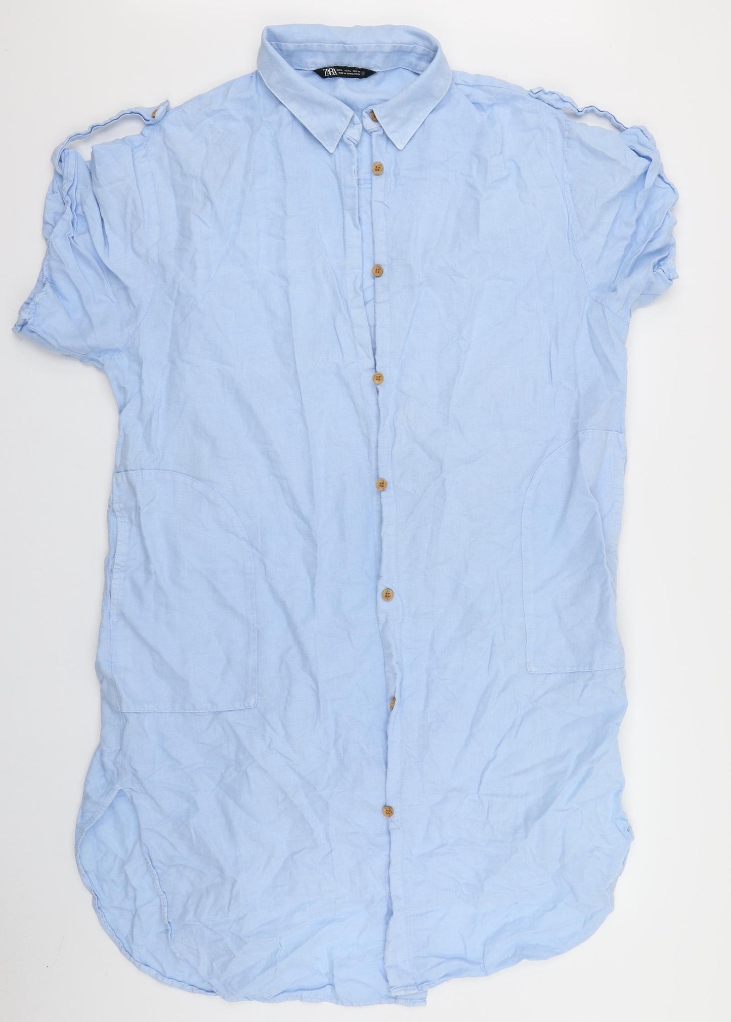 Zara Womens Blue   Shirt Dress  Size L