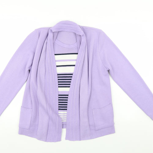 ViVi Womens Purple Striped  Henley Jumper Size 4
