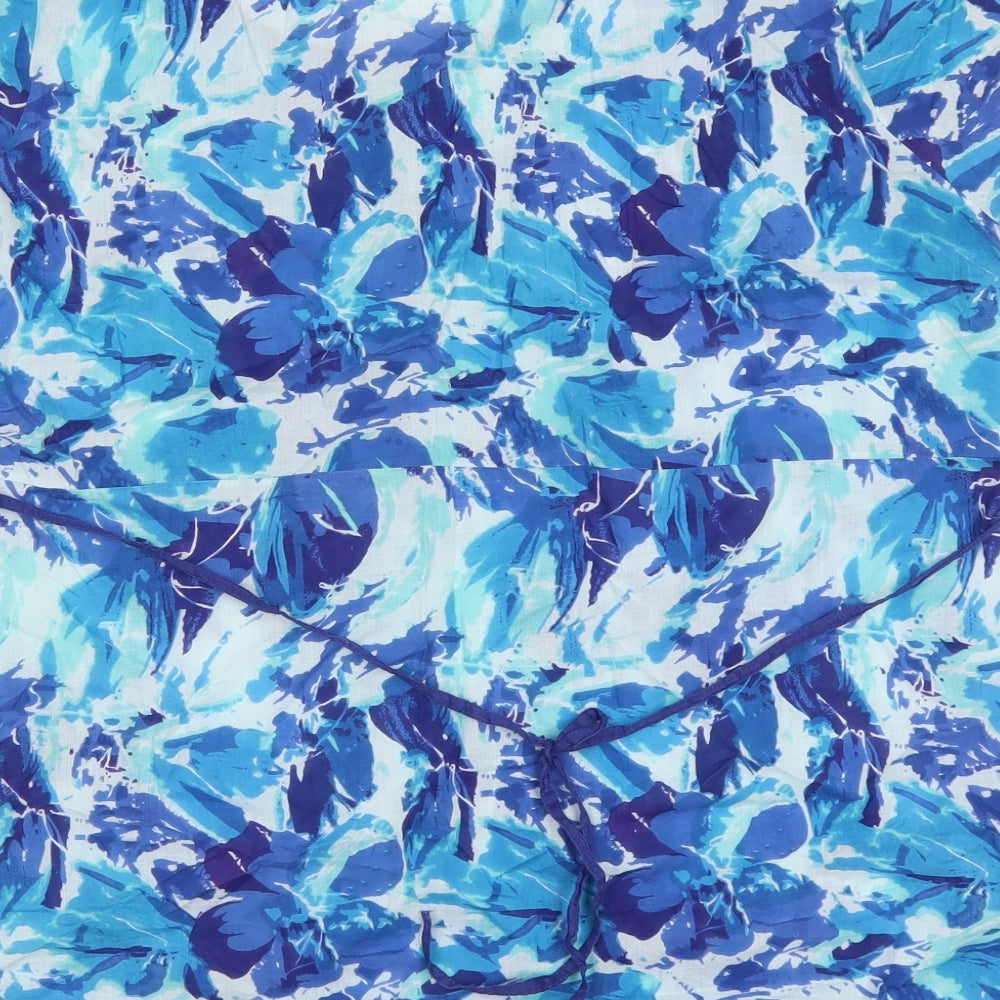 EWM Womens Blue Floral  Basic T-Shirt Size 16