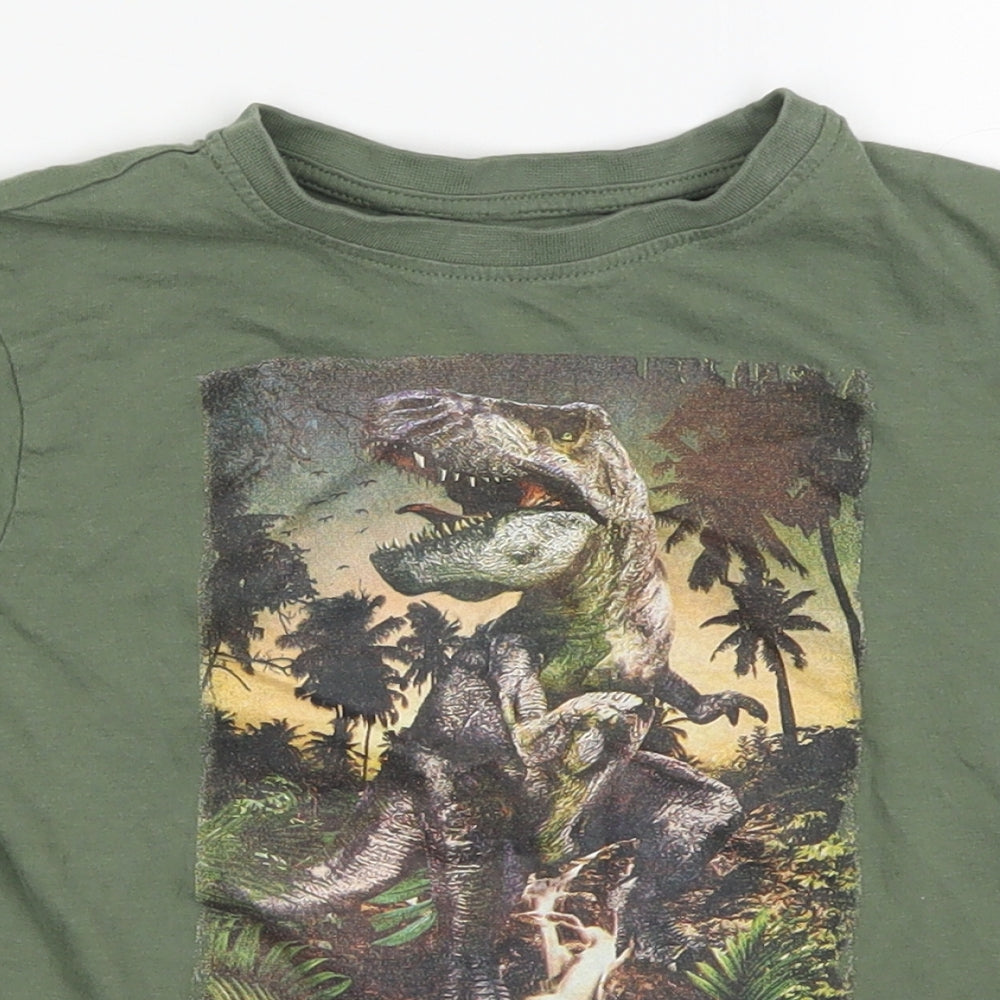 Primark Boys Green   Basic T-Shirt Size 5-6 Years  - T-Rex