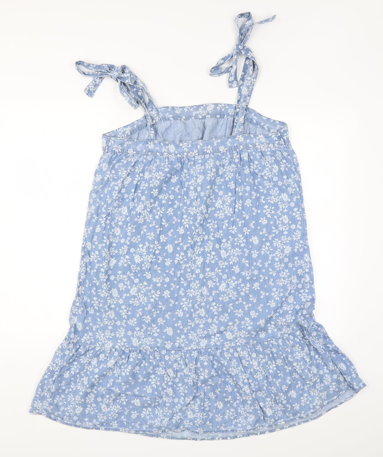 F&F Womens Blue Floral Denim Trapeze & Swing  Size 12