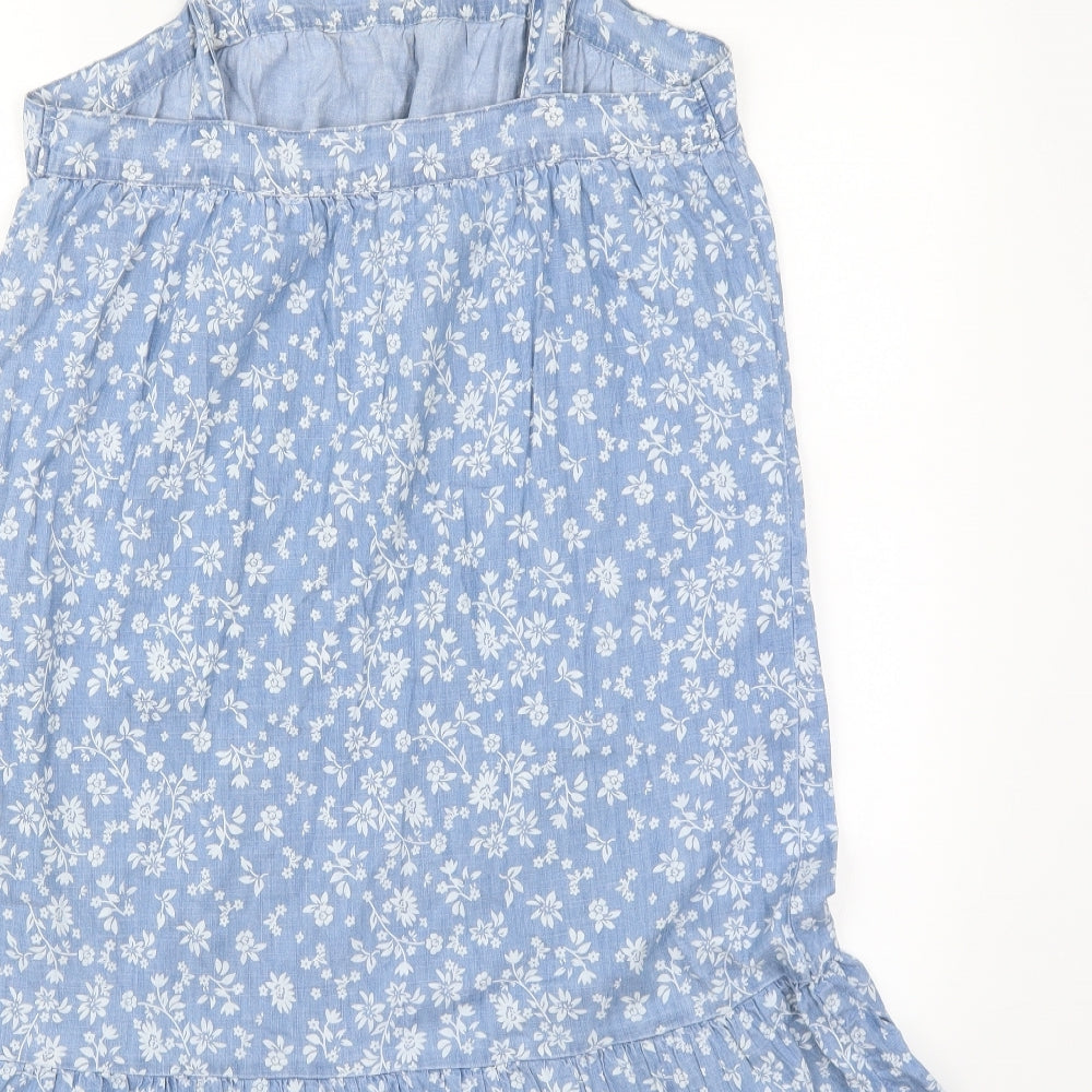 F&F Womens Blue Floral Denim Trapeze & Swing  Size 12